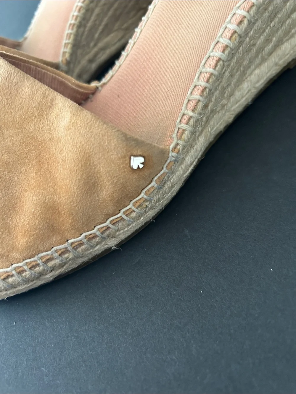 kate spade Tan Suede Espadrille Wedge Sandals with Ankle Strap